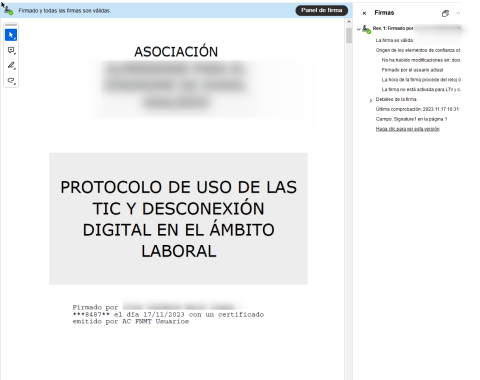 Documento pdf firmado con AutoFirma