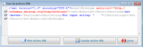 Error en SII de AEAT de Server input string