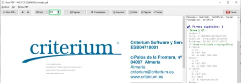 Facturae, visor y firma de archivos pdf