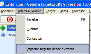 Opción para importar tarjetas Opción para importar tarjetas
