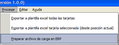 Pasar todos los datos para carga en ERP Pasar todos los datos para carga en ERP