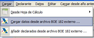 Importar archivo BOE de modelo 182