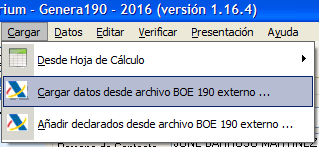 Importar archivo BOE de modelo 190