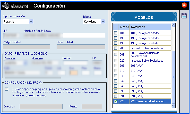 Datos en programa de AlavaNet