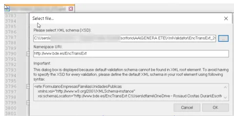Seleccionar esquema xsd en Notepad++