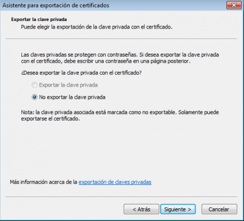 Certificado no exportable en IE-Windows
