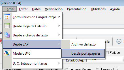 Importación de informes fiscales de SAP desde portapapeles