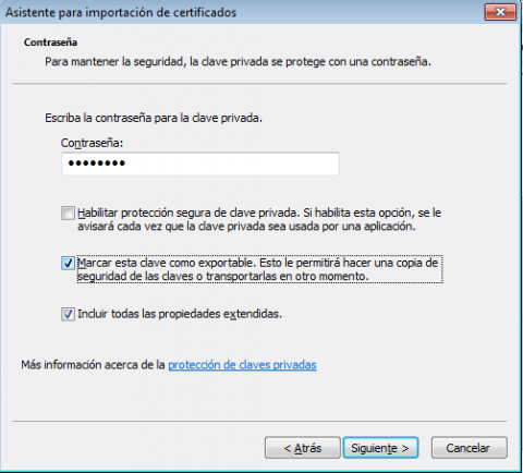 Marcar como exportable certificado digital en IE-Windows