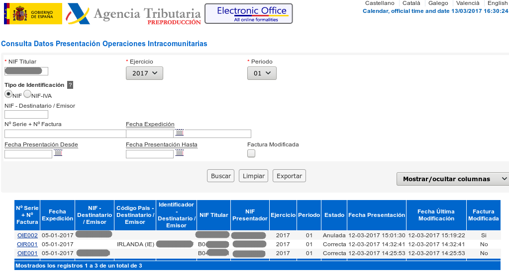 Listado de operaciones intracomunitarias